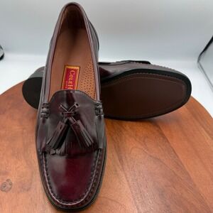 Cole Haan Leather Pinch Tassel Loafers Burgundy Men Size 10.5D Dress Shoe Preppy